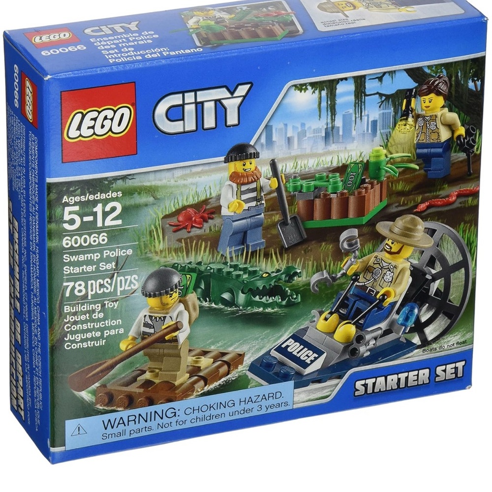 LEGO City Swamp 60066 Police Set - Blue, Green, and Brown